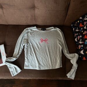 Streetwear Society Gray Ribbed Top